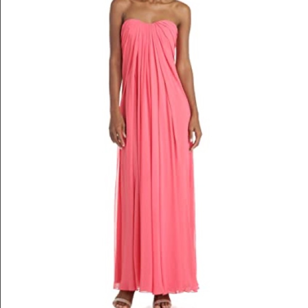 Jill Jill Stuart Pink Strapless Chiffon Gown